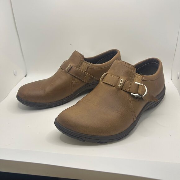 Merrell Womens Jungle Moc Brown Leather Slip On Side Buckle 7 - Picture 5 of 8